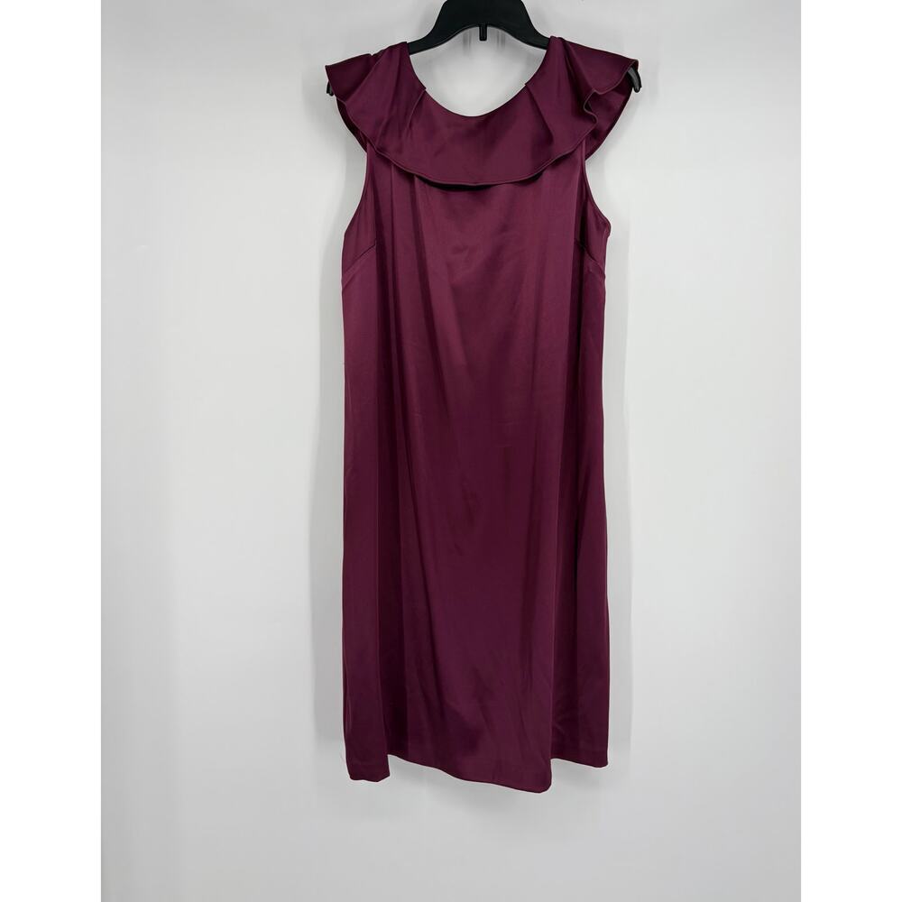 St. John Ruffle Neckline Formal Shift Dress